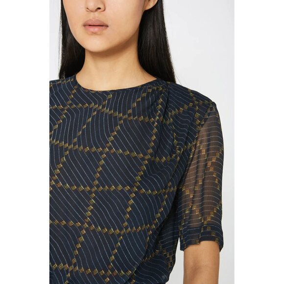 Isabel Marant Etoile "Barden" Navy Silk Dress, size 38 (fits like a 2/4) - Picture 3 of 12